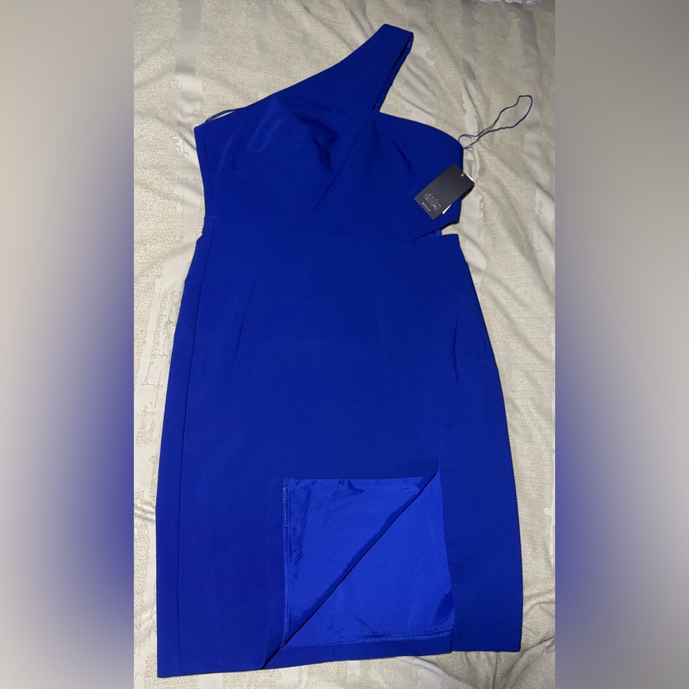 Aidan Mattox One Shoulder Royal Blue Dress